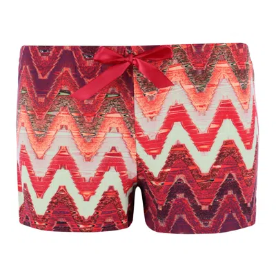 Simply Fabulous Women's Printed Poly Suede Sleep Shorts In White