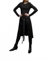Simply Mila Apron Long Sleeve Top In Black In Black