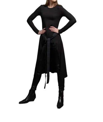 Simply Mila Apron Long Sleeve Top In Black