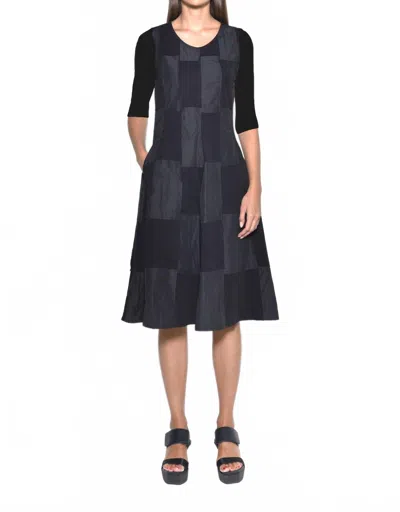 Simply Mila Sleeveless Chessboard Dress In Black
