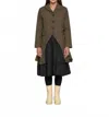 Simply Mila Imperial Coat In Olive In Green