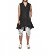 Simply Mila Imperial Collar Tunic In Black In Black