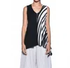 Simply Mila Irene Sleeveless Top In Black/spiral In Black