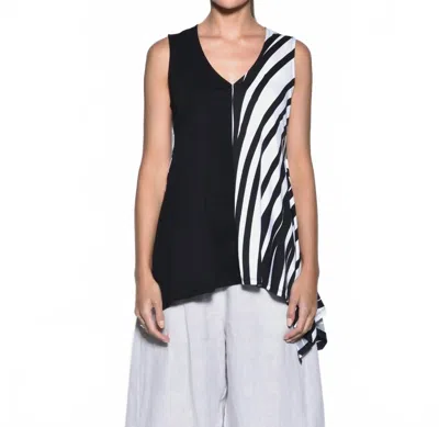Simply Mila Irene Sleeveless Top In Black/spiral