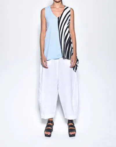 Simply Mila Irene Sleeveless Top In Celeste/spiral In Blue
