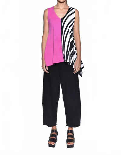Simply Mila Irene Sleeveless Top In Fuchsia/spiral In Pink