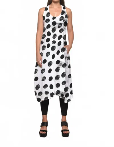 Simply Mila Linen Dress In Dots In White