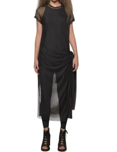 Simply Mila Mesh Short Sleeve Dress In Black