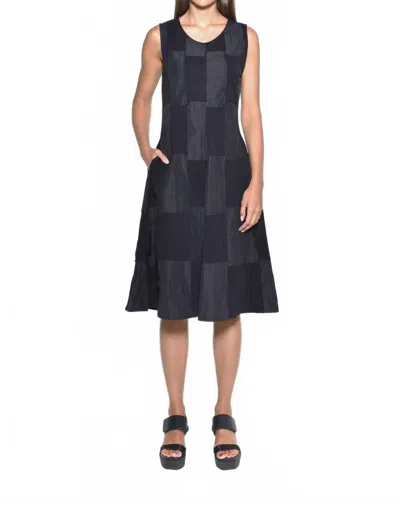SIMPLY MILA SLEEVELESS CHESSBOARD DRESS IN BLACK