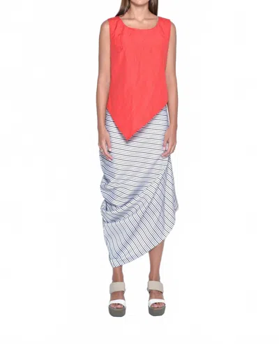 Simply Mila Uneven Hem Tank In Red