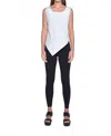 Simply Mila Uneven Hem Tank In Silver In White