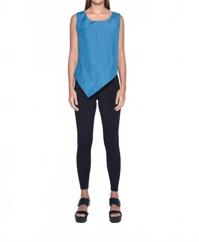 Simply Mila Uneven Hem Tank In Teal In Blue