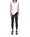 Simply Mila Uneven Hem Tank In Silver In White