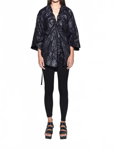 Simply Mila Women's Mykonos Tunic Top In Black In Blue