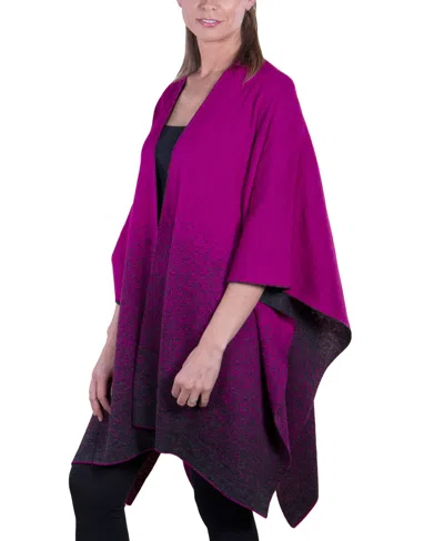 Simply Natural Erica Alpaca Ruana In Fushia