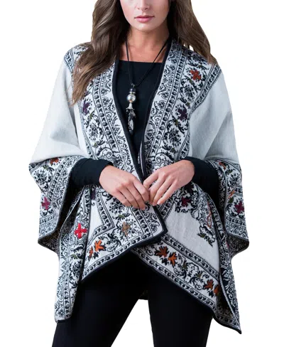Simply Natural Reversible Alpaca Ruana In White