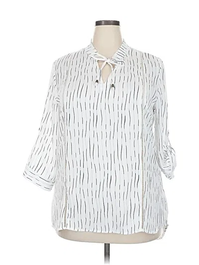 Pre-owned Simply Noelle 3/4 Sleeve Blouse In White