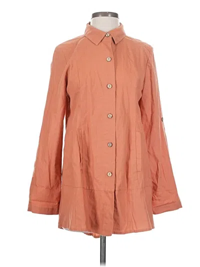 Pre-owned Simply Noelle 3/4 Sleeve Button Down Shirt In Orange