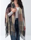 Simply Noelle Large Plaid Scarf Wrap In Mauve In Multi
