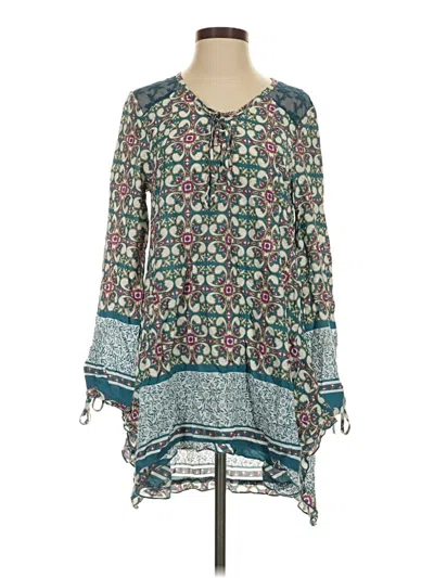 Pre-owned Simply Noelle Long Sleeve Blouse In Teal
