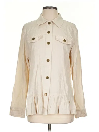 Pre-owned Simply Noelle Long Sleeve Button Down Shirt In Ivory
