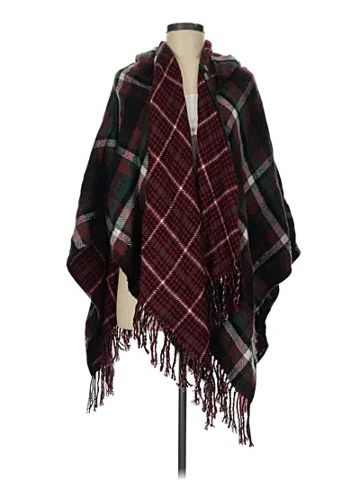Pre-owned Simply Noelle Poncho In Burgundy