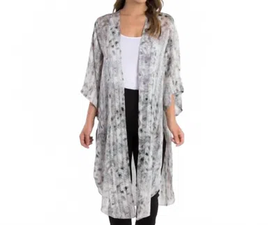 Simply Noelle Python Kimono In Black/white/grey In Gray