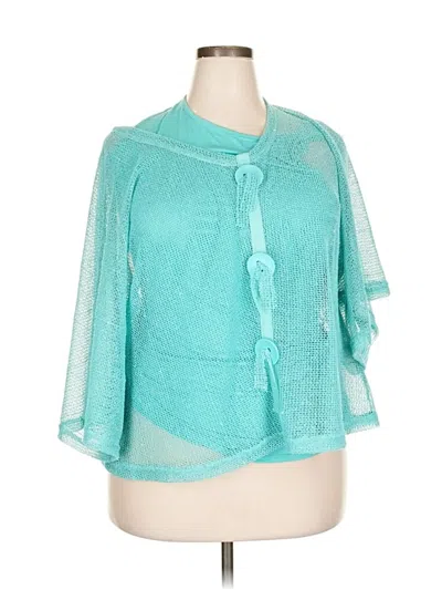 Pre-owned Simply Noelle Short Sleeve Blouse In Blue