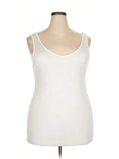 Pre-owned Simply Noelle Tank Top Ivory Scoop Neck Tops In White