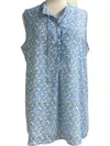 Simply Noelle Women's Popover Blouse In Light Blue In Blue