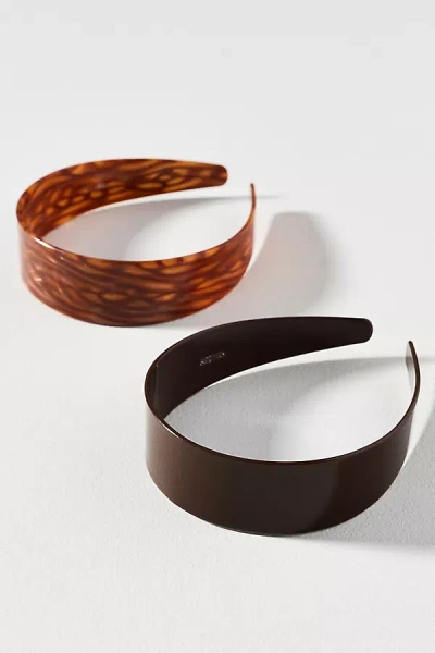 Simply Nova Headbands, Set Of 2 In Brown