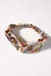 Simply Nova Satin Floral Headband In Beige