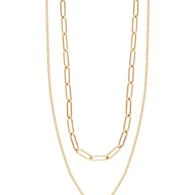 Simply Rhona Adorned Layered Freshwater Pearl Necklace In 18k Gold Plated Stainless Steel
