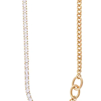 Simply Rhona Allure Stone Chunky Chain Necklace In 18k Gold Plated Stainless Steel