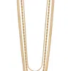 SIMPLY RHONA CASCADE LAYERED CHAIN NECKLACE IN 18K GOLD PLATED STAINLESS STEEL