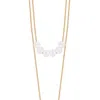 SIMPLY RHONA DOUBLE ROW PEARL NECKLACE IN 18K GOLD PLATED STAINLESS STEEL