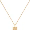 SIMPLY RHONA ETCHED PENDANT NECKLACE IN 18K GOLD PLATED STAINLESS STEEL