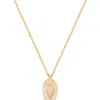 SIMPLY RHONA FEBRUARY MONTH ENGRAVED FLOWER PENDANT IN 18K GOLD PLATED STAINLESS STEEL