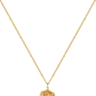 Simply Rhona Floral Charm Bead Chain Necklace In 18k Gold Plated Stainless Steel