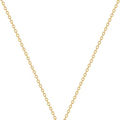 Simply Rhona Halo 18" Pendant Necklace In 18k Gold Plated Stainless Steel