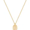 SIMPLY RHONA JULY MONTH ENGRAVED FLOWER PENDANT IN 18K GOLD PLATED STAINLESS STEEL