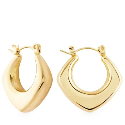 Simply Rhona Luxury Geometric Creole Hoop Earrings In 18k Gold Plated Stainless Steel