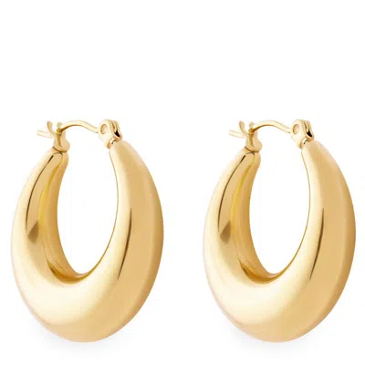 Simply Rhona Minimalist Creole Earrings In 18k Gold Plated Stainless Steel