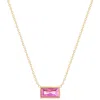 SIMPLY RHONA PINK GEM CHOKER NECKLACE IN 18K GOLD PLATED STAINLESS STEEL