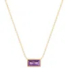 SIMPLY RHONA PURPLE GEM CHOKER NECKLACE IN 18K GOLD PLATED STAINLESS STEEL