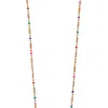 SIMPLY RHONA SPIRITED BOHEMIAN MULTI-COLOR ENAMEL NECKLACE IN 18K GOLD PLATED STAINLESS STEEL