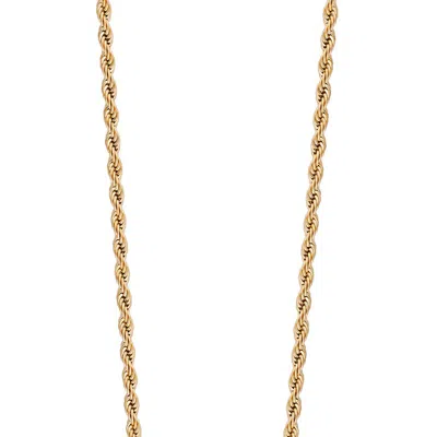 Simply Rhona Twisted Rope 18" Chain Necklace In 18k Gold Plated Stainless Steel