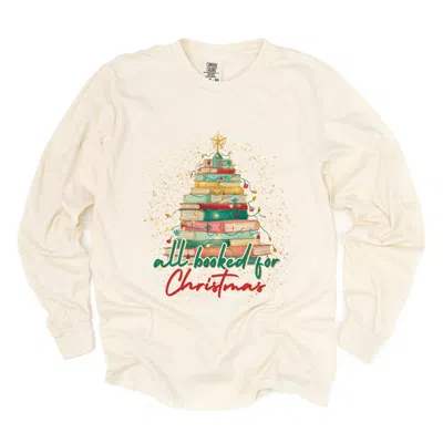 Simply Sage Market All Booked For Christmas Sparkle - Women's Garment Dyed Long Sleeve Graphic T-shirt In Multi