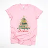 Simply Sage Market All Booked For Christmas Sparkle - Women's Short Sleeve Graphic T-shirt In Pink