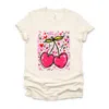 Simply Sage Market Cherry Hearts Grunge - Women's Short Sleeve Graphic T-shirt In Neutral